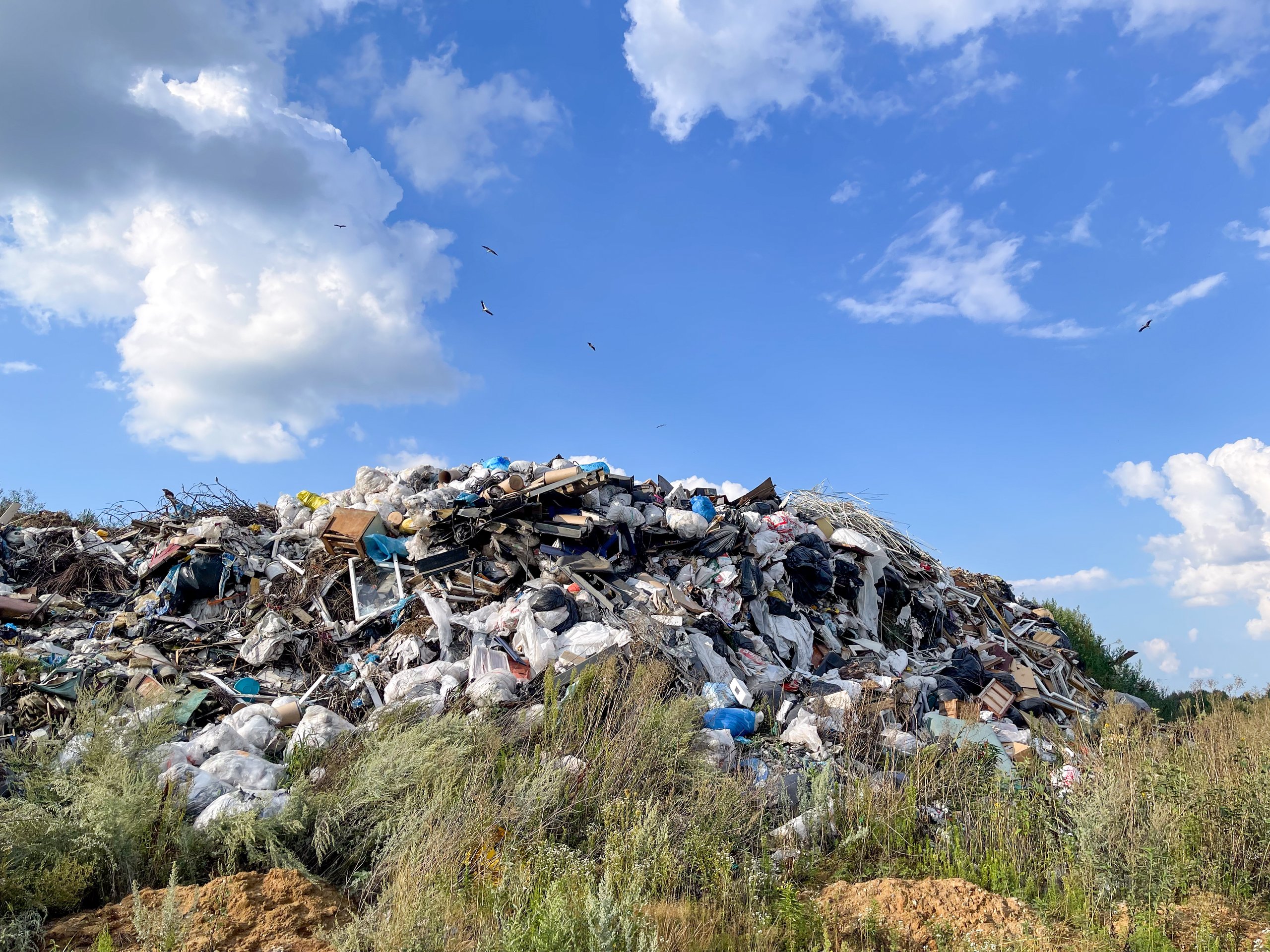 Junk and debris pile ready for removal