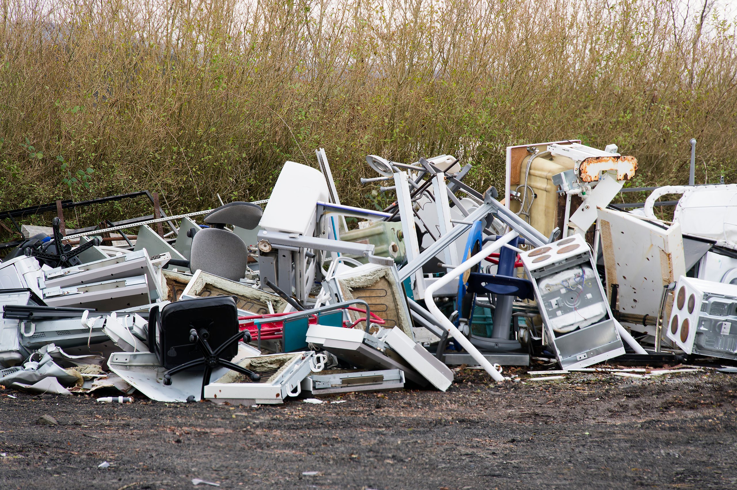 Old appliances ready for junk removal